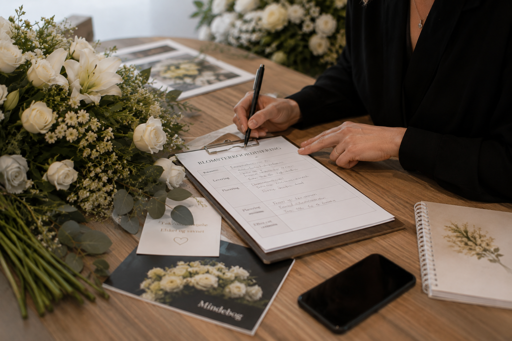 Blomster - koordinering af blomster og afskedsceremoni