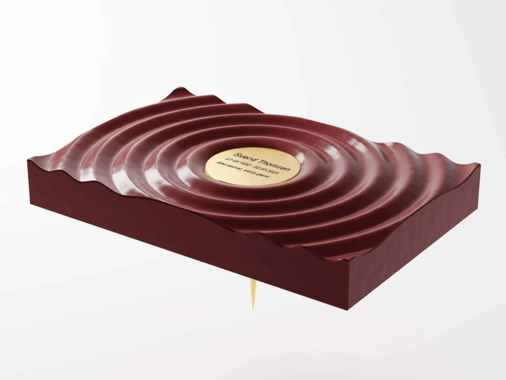 Timestone Impact gravminde i amber rød med navneplade