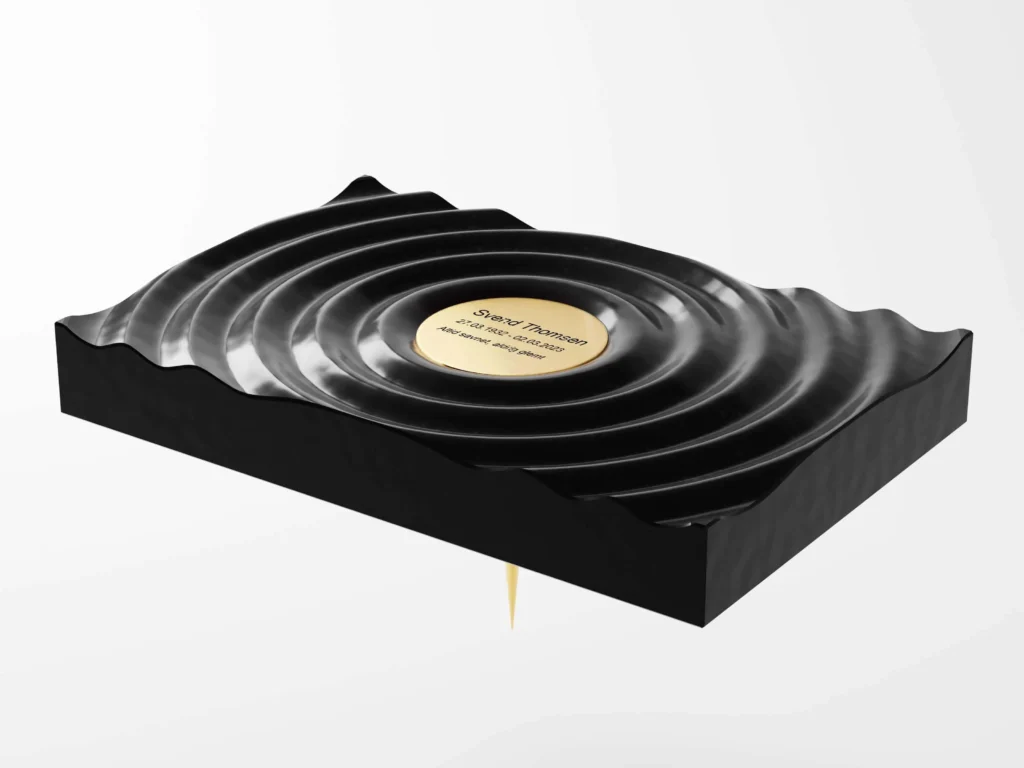Timestone Impact gravminde i sort med navneplade